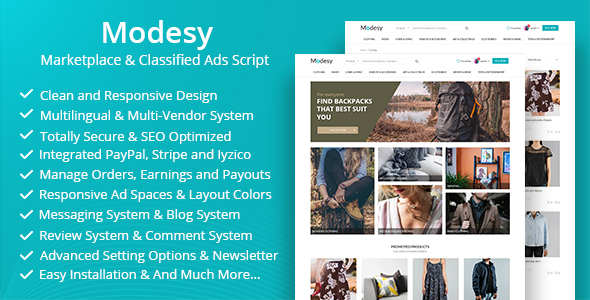 Download Free Modesy – Marketplace & Classified Ads Script Nulled
