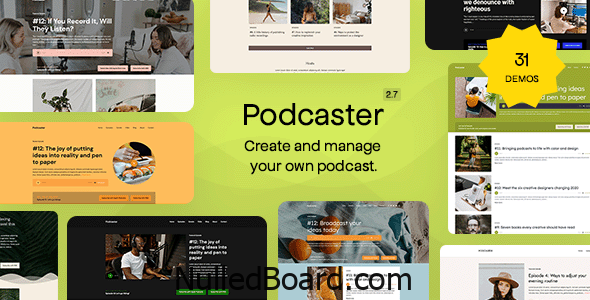Download Free Podcaster – Multimedia WordPress Theme Nulled