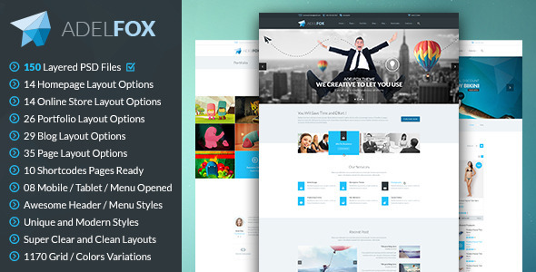 Download Free AdelFox | Multi-Purpose PSD Template Nulled