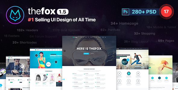 Download Free TheFox | Multi-Purpose PSD Template Nulled