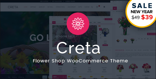Download Free Creta – Flower Shop WooCommerce WordPress Theme Nulled