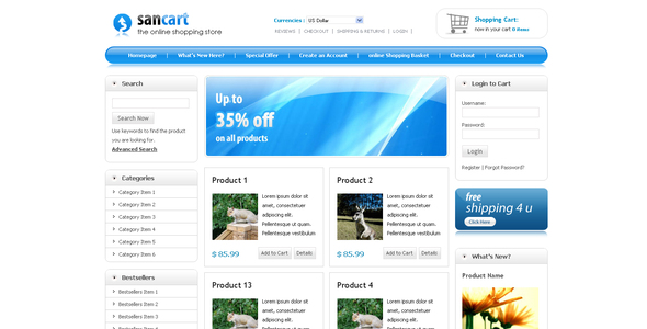 Download Free SANCART HTML SHOPPING CART TEMPLATE Nulled