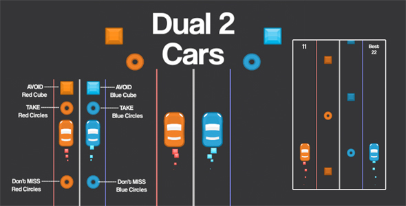 Download Free 2 Cars Dual Unity3D Source Code + Android