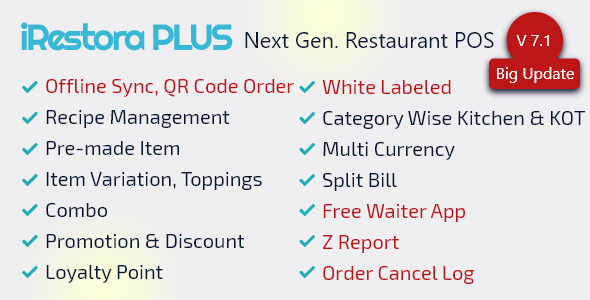 Download Free iRestora PLUS – Next Gen Restaurant POS Nulled