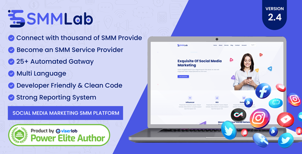 Download Free SMMLab – Social Media Marketing SMM Platform Nulled