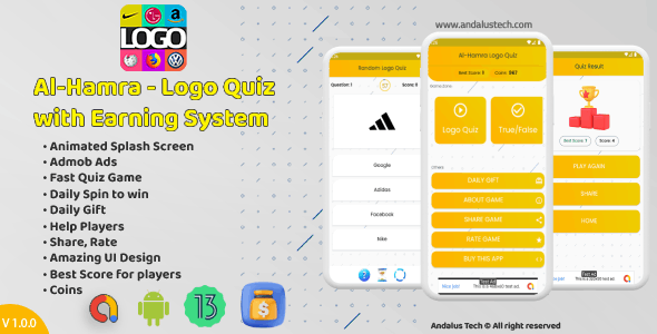 Download Free Al-Hamra – Logo Quiz with Earning System Android