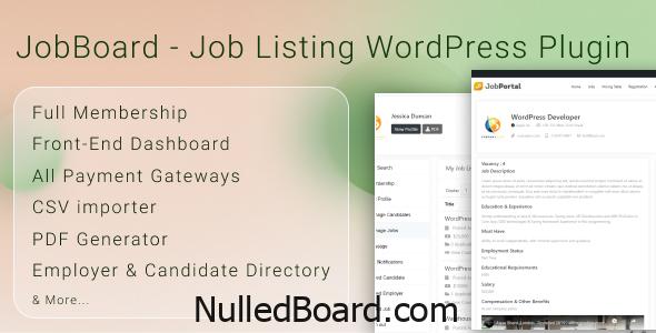 Download Free JobBoard Job Listing WordPress Plugin Nulled