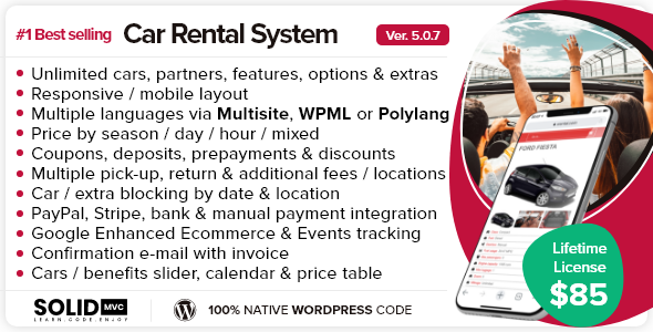 Download Free Car Rental System (Native WordPress Plugin) Nulled