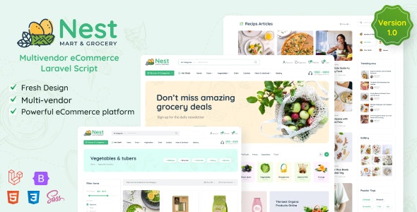 Download Free Nest – Multivendor Organic & Grocery Laravel eCommerce