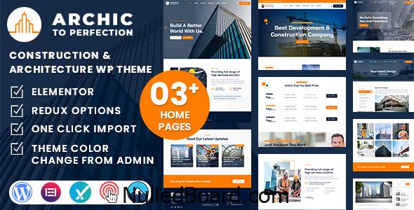 Download Free Archic – Construction and Architecture WordPress Theme Nulled