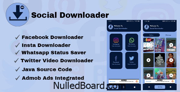 Download Free Social Downloader | Admob Ads | Control Ads