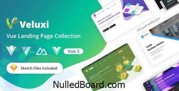 Download Free Veluxi – Vue JS Landing Page Collection Nulled