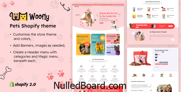 Download Free Woofly – Pets Store Shopify Theme Nulled