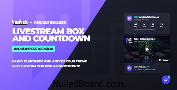 Download Free Twitch LiveStream Box and Countdown WordPress Plugin Nulled