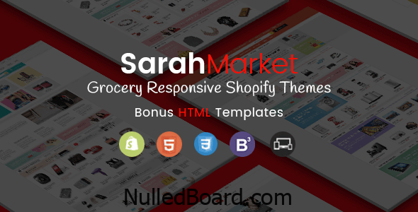 Download Free SarahMarket – Sectioned Responsive Supermarket Shopify Theme Nulled