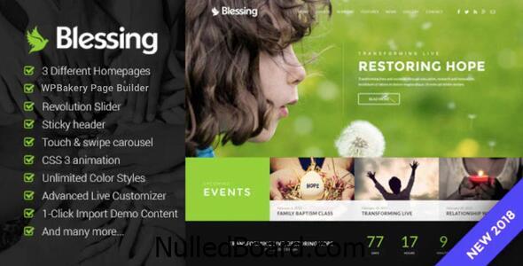 Download Free Blessing | Responsive WordPress Theme for Church Websites