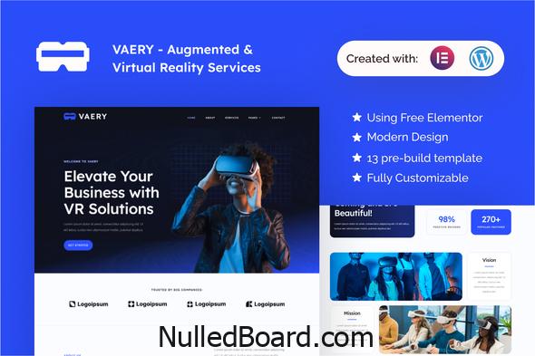 Download Free VAERY – Augmented & Virtual Reality Services Elementor