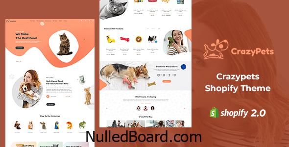 Download Free Crazy Pets – Pets Shop Shopify Theme Nulled