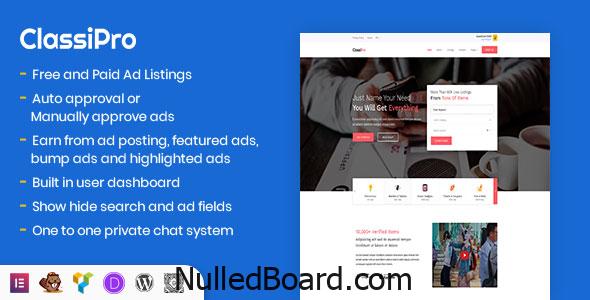 Download Free Classipro – Classified Ads WordPress Plugin Nulled