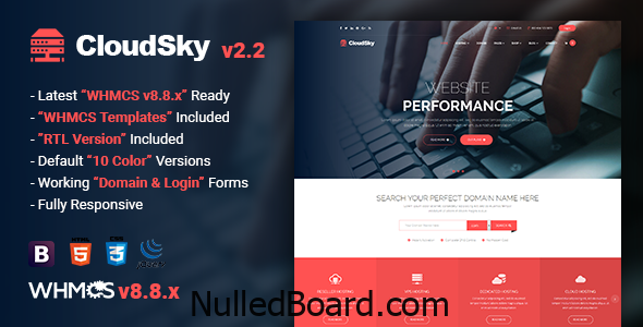Download Free CloudSky | Multipurpose Domain, Hosting and WHMCS Template