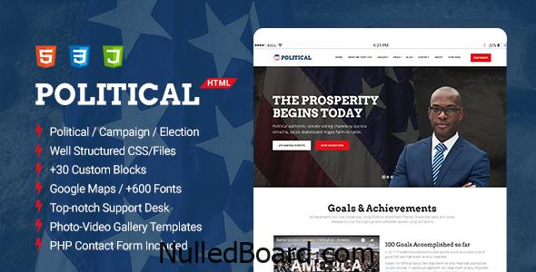 Download Free Political – Multipurpose Campaign, Election HTML Template Nulled
