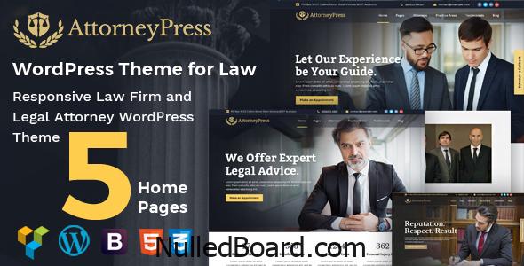Download Free Attorney Press – Lawyer WordPress Theme Nulled