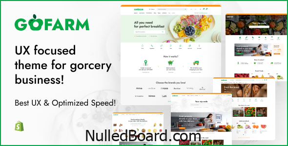 Download Free Gofarm – Grocery Food Shopify Theme Nulled