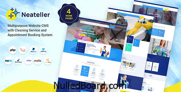 Download Free Neateller – Multipurpose Website CMS with Cleaning Service