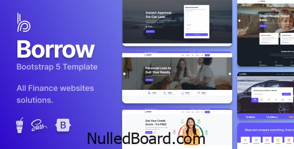 Download Free Borrow – Loan Company Responsive Website Templates Nulled