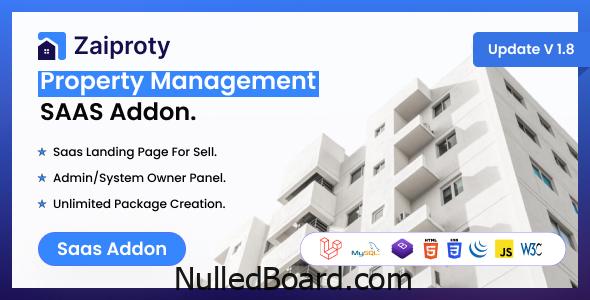 Download Free Zaiproty – Property Management SAAS Addon Nulled