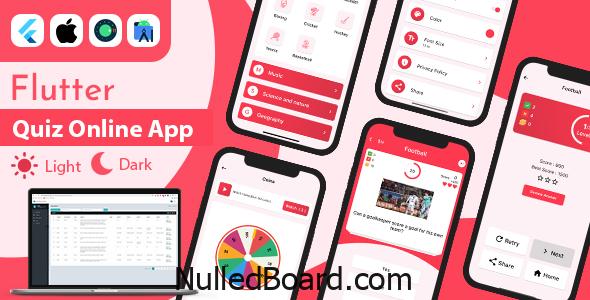 Download Free Flutter General Knowledge Quiz App with Admin Panel