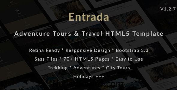 Download Free Entrada | Tour Travel Booking HTML Template Nulled