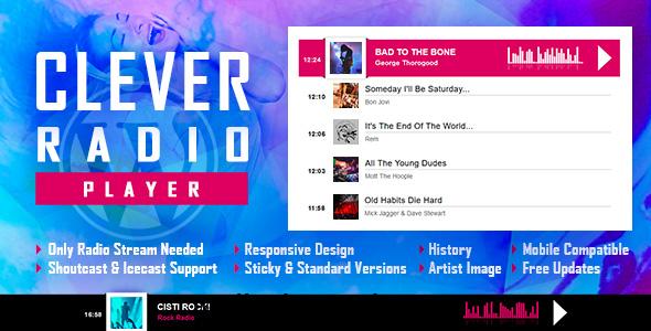 Download Free CLEVER – HTML5 Radio Player With History –