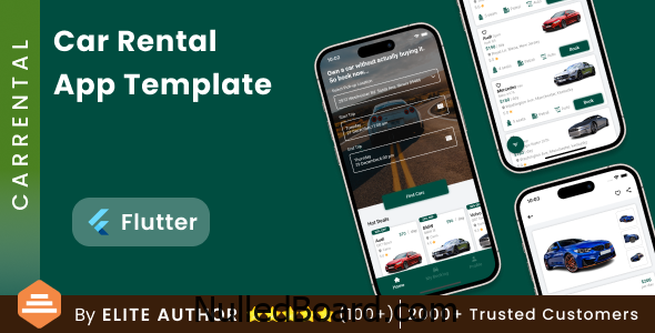 Download Free Car Rental App Template in Flutter | CarRental