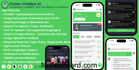 Download Free Flutter Chatbot AI – Powered by ChatGPT, GPT-4o