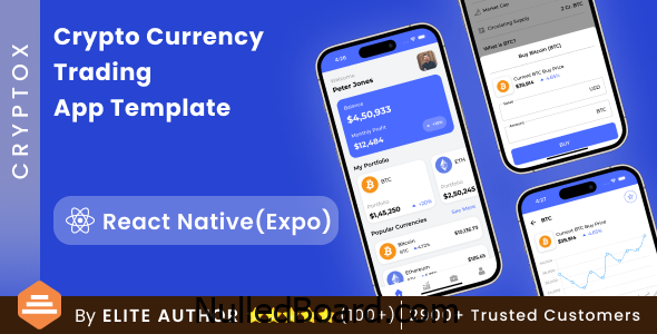 Download Free Crypto Currency Trading Android App Template + iOS