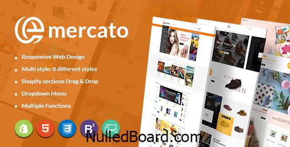 Download Free Emercato | Multi-purpose Responsive Shopify Theme Nulled