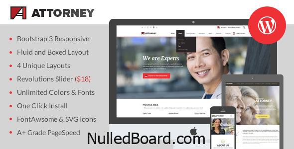 Download Free Attorney – Lawyer WordPress Theme Nulled