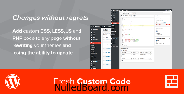 Download Free Fresh Custom Code – CSS/JS/PHP – WordPress Plugin