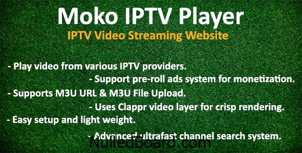 Download Free Moko IPTV Player – IPTV Video Streaming Website