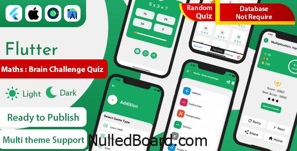 Download Free Flutter Maths Quiz : Brain Challenge with admob