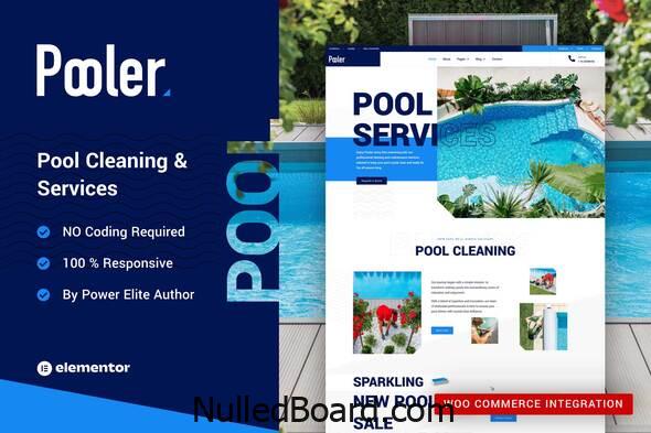 Download Free Pooler – Swimming Pool Cleaning Services Elementor Pro