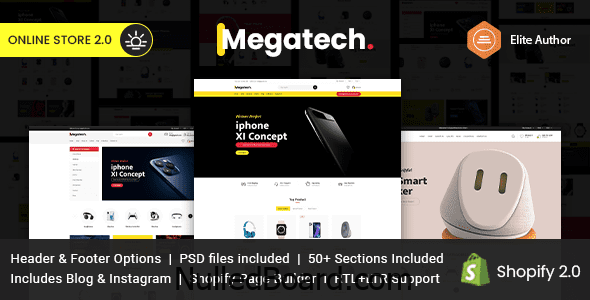 Download Free Megatech Multipurpose Shopify Theme Nulled