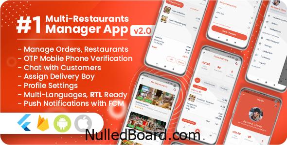 Download Free Manager / Owner for Multi-Restaurants Flutter App Nulled