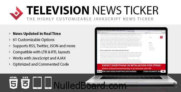 Download Free Television News Ticker Nulled
