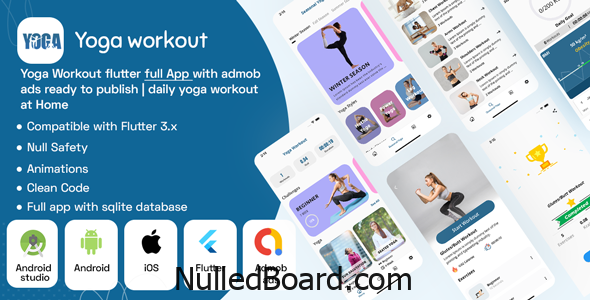 Download Free Yoga Workout flutter full App with admob ads