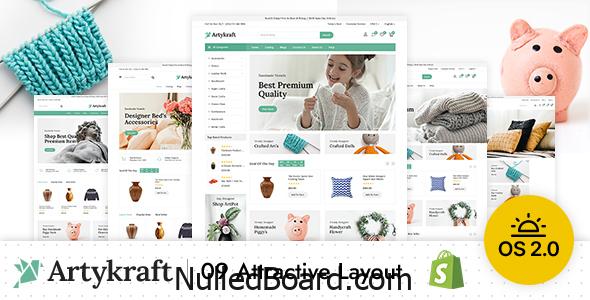 Download Free Artykraft – Art and Decor Shopify Theme Nulled