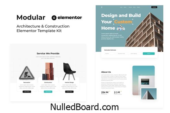 Download Free Modular – Architecture & Construction Elementor Template Kit