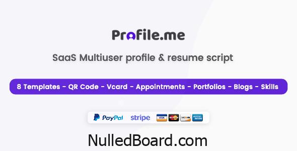 Download Free Profile.me – Saas Multiuser Profile Resume & Vcard