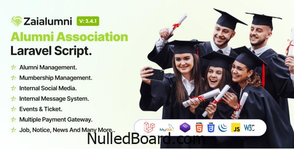 Download Free Zaialumni – Alumni Association Laravel Script. Nulled